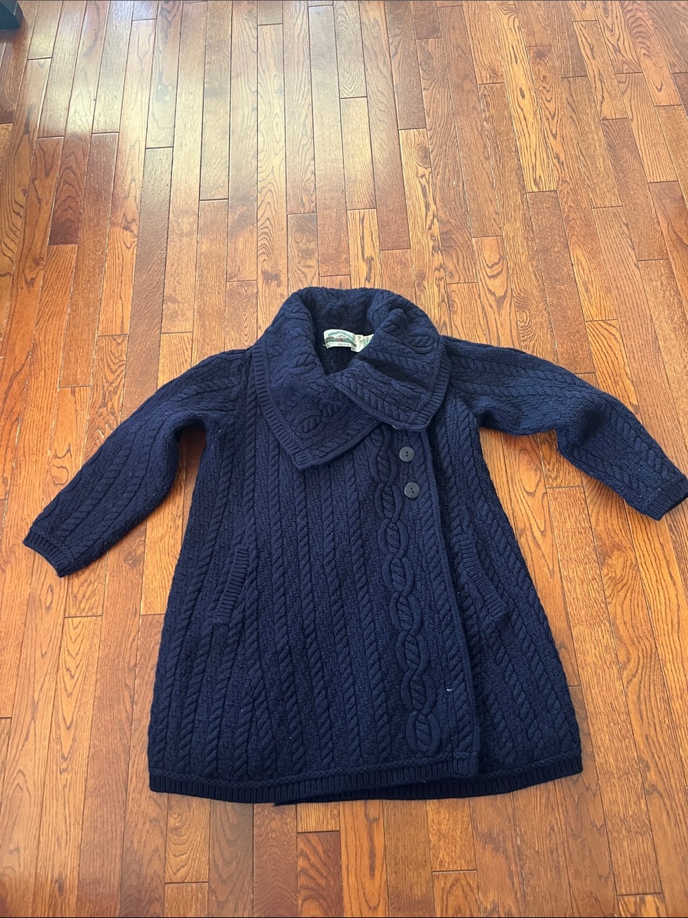 Aran Crafts Navy Cable-Knit Sweater